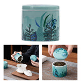 Maxbell Kitchen Jar Exquisite Glaze Canister Storage Jar for Serving Nuts Tea Leaves Blue