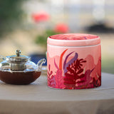 Maxbell Kitchen Jar Exquisite Glaze Canister Storage Jar for Serving Nuts Tea Leaves Pink