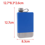 Maxbell Stainless Steel Hip Flask Drinkware Water Bottle for Outdoor Fitness Wedding blue