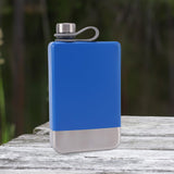 Maxbell Stainless Steel Hip Flask Drinkware Water Bottle for Outdoor Fitness Wedding blue
