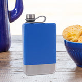 Maxbell Stainless Steel Hip Flask Drinkware Water Bottle for Outdoor Fitness Wedding blue