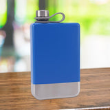 Maxbell Stainless Steel Hip Flask Drinkware Water Bottle for Outdoor Fitness Wedding blue