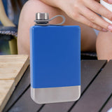 Maxbell Stainless Steel Hip Flask Drinkware Water Bottle for Outdoor Fitness Wedding blue