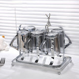Maxbell Water Cup Rack Durable Mug Holder Rack for Restaurants Home Decor Countertop with small tray