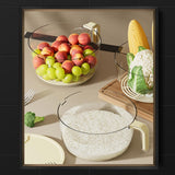 Maxbell Rice Washing Filter Strainer Basket Cleaning Tools for Peas Spinach Potatoes Yellow S