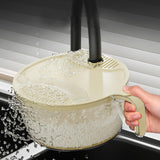 Maxbell Rice Washing Filter Strainer Basket Cleaning Tools for Peas Spinach Potatoes Yellow L