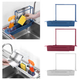 Maxbell Telescopic Sink Tidy Holder Telescoping Sink for Kitchen Home Bathroom blue