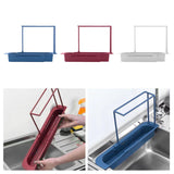 Maxbell Telescopic Sink Tidy Holder Telescoping Sink for Kitchen Home Bathroom blue