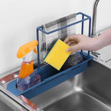 Maxbell Telescopic Sink Tidy Holder Telescoping Sink for Kitchen Home Bathroom blue