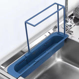 Maxbell Telescopic Sink Tidy Holder Telescoping Sink for Kitchen Home Bathroom blue