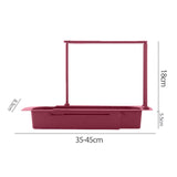 Maxbell Telescopic Sink Tidy Holder Telescoping Sink for Kitchen Home Bathroom red