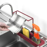 Maxbell Telescopic Sink Tidy Holder Telescoping Sink for Kitchen Home Bathroom red