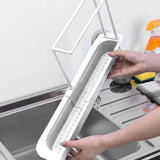 Maxbell Telescopic Sink Tidy Holder Telescoping Sink for Kitchen Home Bathroom grey