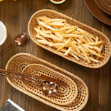 Maxbell Rattan Bread Basket Wicker Woven Basket for Vegetables Snacks Fruits Medium