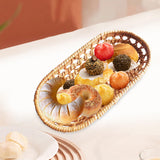 Maxbell Rattan Bread Basket Wicker Woven Basket for Vegetables Snacks Fruits Medium
