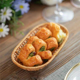 Maxbell Rattan Bread Basket Wicker Woven Basket for Vegetables Snacks Fruits Medium