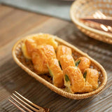 Maxbell Rattan Bread Basket Wicker Woven Basket for Vegetables Snacks Fruits Medium