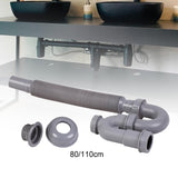 Maxbell Kitchen Sink Sewer Drain Pipe Sink Basin Drain for Bathroom Restroom Kitchen 80cm