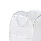 Maxbell Mesh Laundry Hamper Foldable Laundry Basket for Laundry Room, Camping, Home, white vertical
