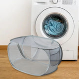 Maxbell Mesh Laundry Hamper Foldable Laundry Basket for Laundry Room, Camping, Home, gray horizontal