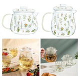 Maxbell Glass Blooming Tea Teapot Durable Tea Blooming Teapot for Anniversary Home Party Small