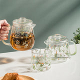 Maxbell Glass Blooming Tea Teapot Durable Tea Blooming Teapot for Anniversary Home Party Small