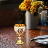 Maxbell 30ml Mini Goblet Vintage Metal Wine Cup Reusable Shatterproof Medieval Style Style B