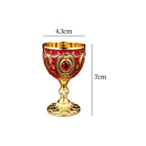 Maxbell 30ml Mini Goblet Vintage Metal Wine Cup Reusable Shatterproof Medieval Style Style C