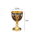 Maxbell 30ml Mini Goblet Vintage Metal Wine Cup Reusable Shatterproof Medieval Style Style D