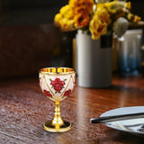 Maxbell 30ml Mini Goblet Vintage Alloy Wine Cup Party Supplies Sturdy European Style Style B