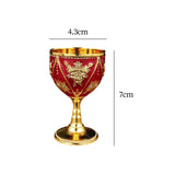 Maxbell 30ml Mini Goblet Vintage Alloy Wine Cup Party Supplies Sturdy European Style Style C