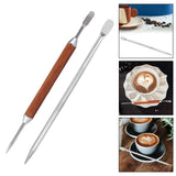 Maxbell Coffee Art Pen DIY Coffee Art Tool Latte Art Pen for Espresso Cappuccino Bar Wooden