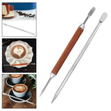Maxbell Coffee Art Pen DIY Coffee Art Tool Latte Art Pen for Espresso Cappuccino Bar Wooden