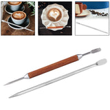 Maxbell Coffee Art Pen DIY Coffee Art Tool Latte Art Pen for Espresso Cappuccino Bar Wooden