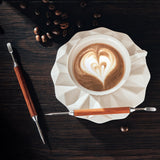 Maxbell Coffee Art Pen DIY Coffee Art Tool Latte Art Pen for Espresso Cappuccino Bar Wooden