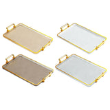 Maxbell Serving Tray with Handles Eating Tray for Countertop Centerpiece Rectangular Amber Gold Edge