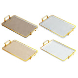 Maxbell Serving Tray with Handles Eating Tray for Countertop Centerpiece Rectangular Amber Gold Edge