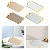 Maxbell Serving Tray with Handles Eating Tray for Countertop Centerpiece Rectangular Amber Gold Edge