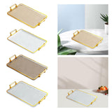 Maxbell Serving Tray with Handles Eating Tray for Countertop Centerpiece Rectangular Amber Gold Edge