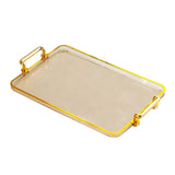Maxbell Serving Tray with Handles Eating Tray for Countertop Centerpiece Rectangular Amber Gold Edge