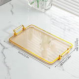 Maxbell Serving Tray with Handles Eating Tray for Countertop Centerpiece Rectangular Amber Gold Edge
