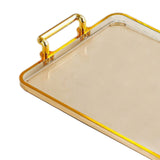 Maxbell Serving Tray with Handles Eating Tray for Countertop Centerpiece Rectangular Amber Gold Edge