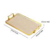 Maxbell Serving Tray with Handles Eating Tray for Countertop Centerpiece Rectangular Amber Gold Edge