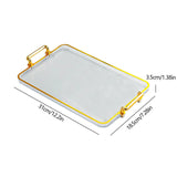 Maxbell Serving Tray with Handles Eating Tray for Countertop Centerpiece Rectangular Clear Gold Edge