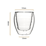Maxbell 70ml Double Wall Glasses Clear Insulated Mug Drink Mug for Tea Beverage Coffee