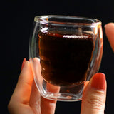 Maxbell 70ml Double Wall Glasses Clear Insulated Mug Drink Mug for Tea Beverage Coffee