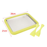 Maxbell DIY Ice Cream Maker Roller Pan Stainless Steel Easy to Clean Yogurts Machine