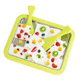 Maxbell DIY Ice Cream Maker Roller Pan Stainless Steel Easy to Clean Yogurts Machine