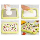 Maxbell DIY Ice Cream Maker Roller Pan Stainless Steel Easy to Clean Yogurts Machine