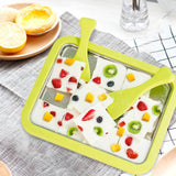 Maxbell DIY Ice Cream Maker Roller Pan Stainless Steel Easy to Clean Yogurts Machine